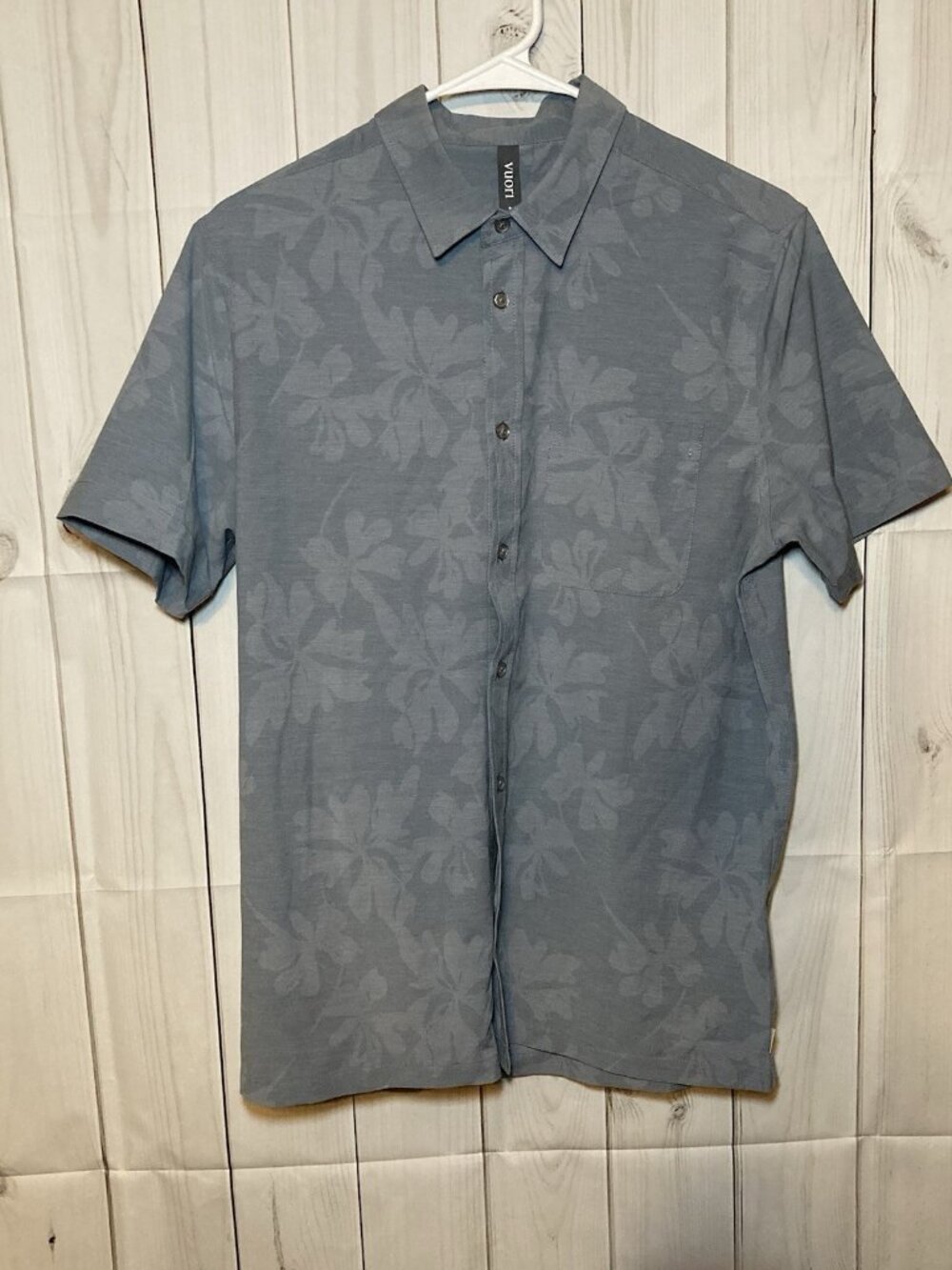 Men’s Vuori Short Sleeve Bridge Button Down | Dusty Blue Floral Print | Size S